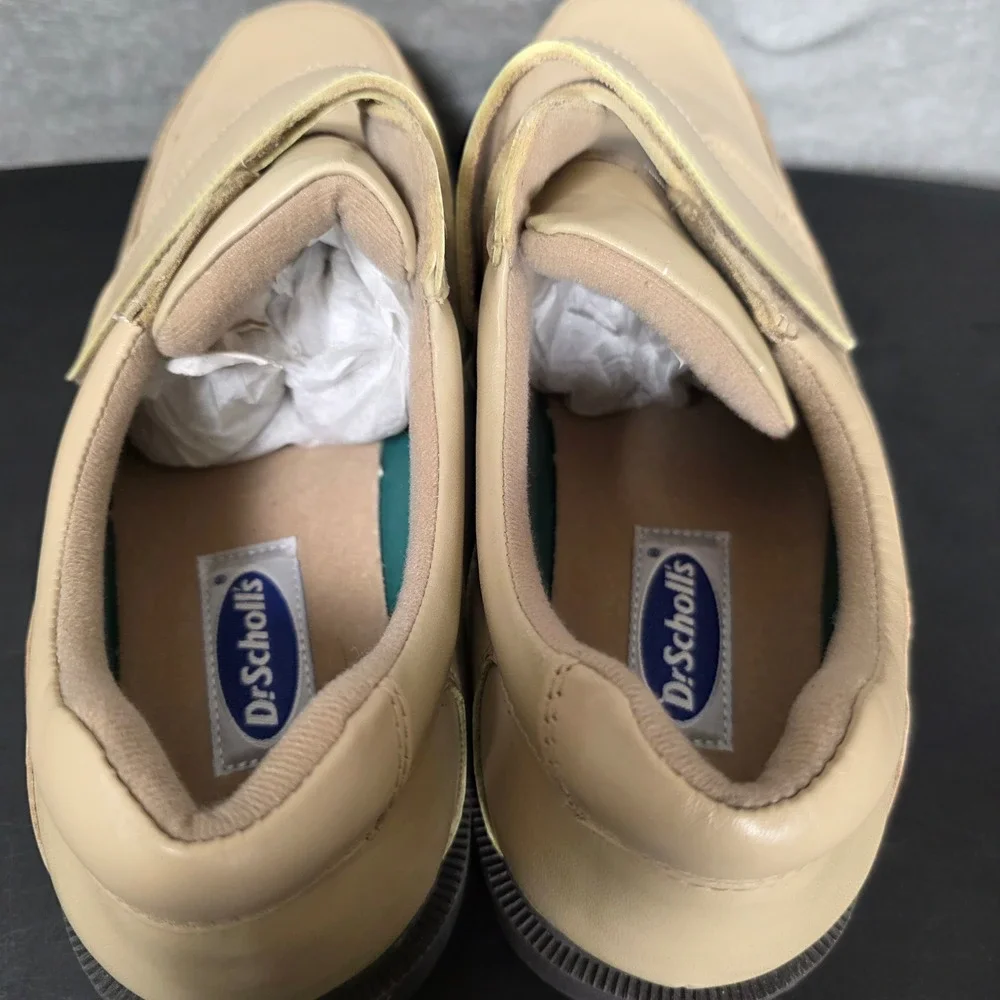 Dr Scholls Comfort Shoes Hook Loop Strap Slip On Mens 13D Tan No.41D-02  Support
